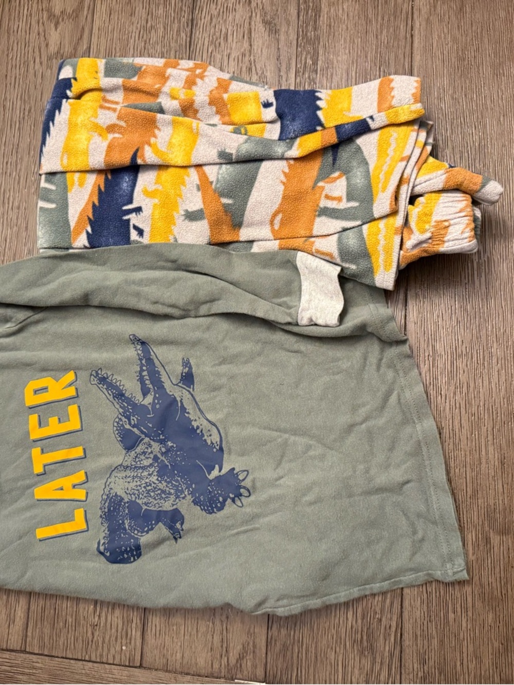 Carter's Green, Yellow, Navy & Orange Dinosaur Pajama Set